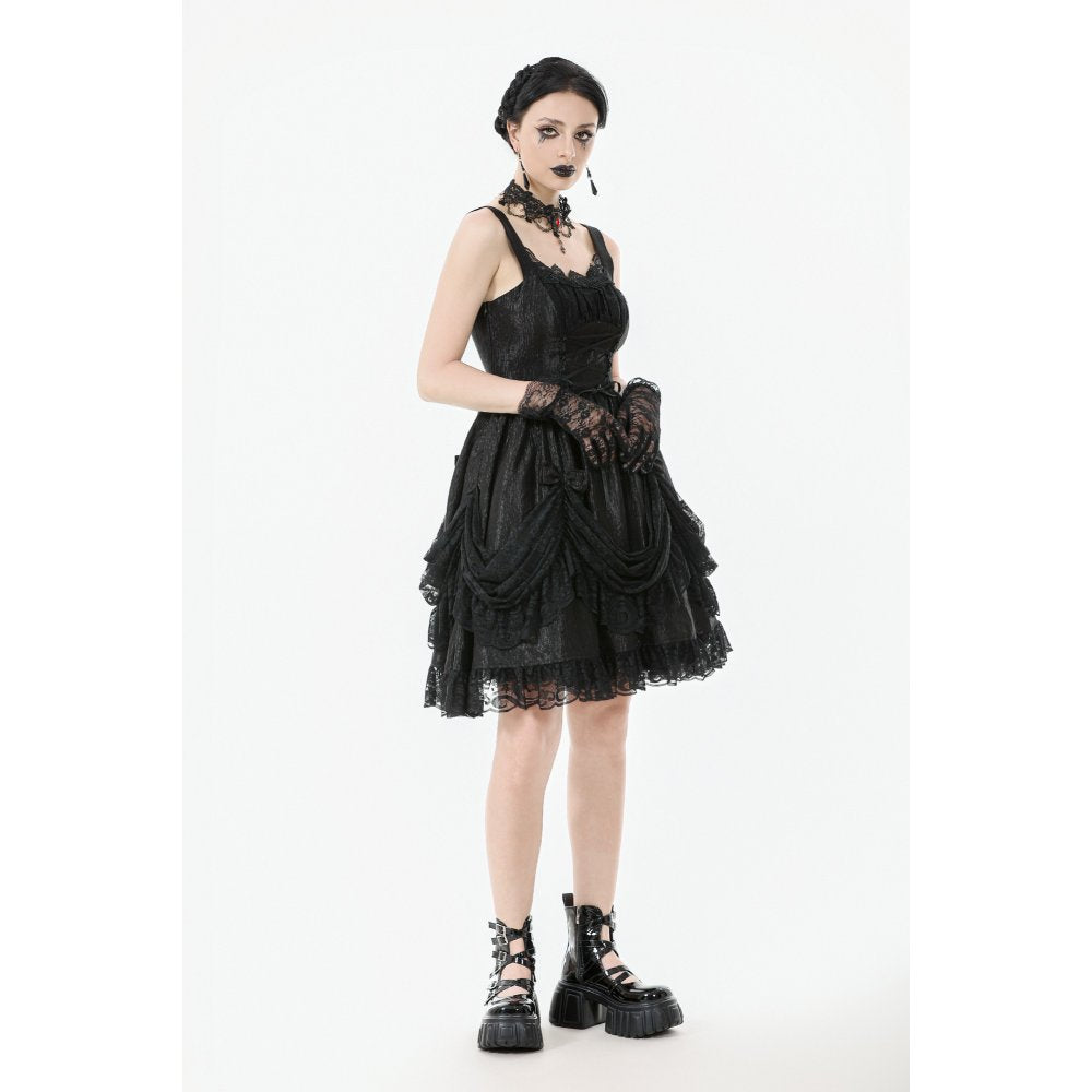 Dark in Love Shadow Lament Ruched Lolita Dress - DevilGothic DevilGothic