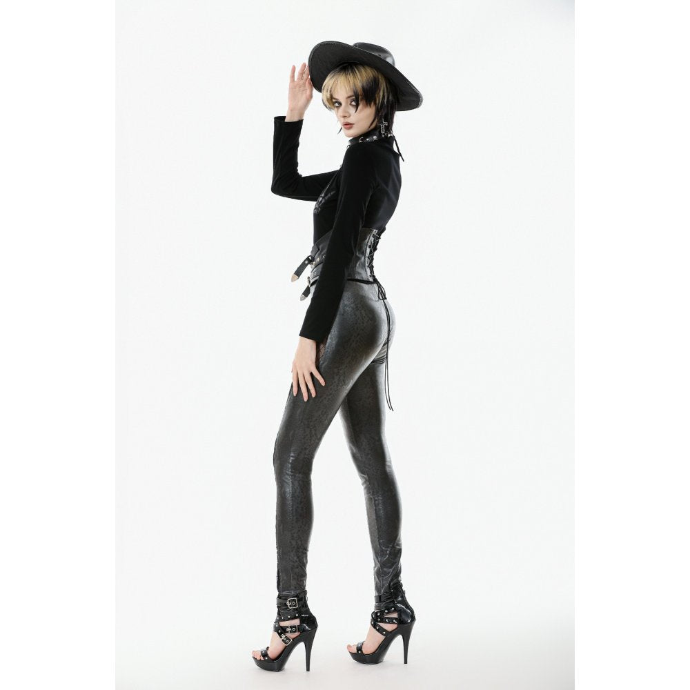 Dark in Love Serpentine Mesh Panel Leggings - DevilGothic DevilGothic