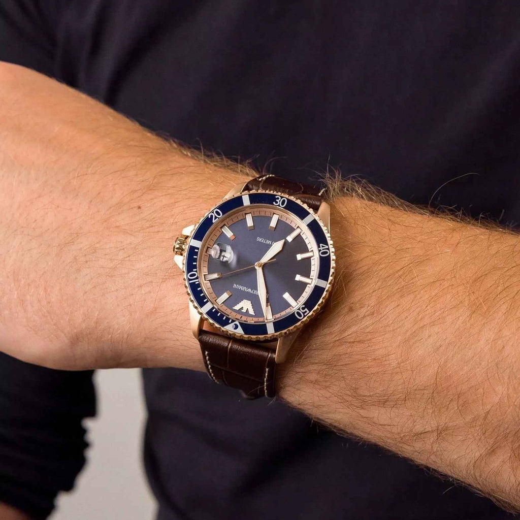 Emporio Armani AR11556 Men's Rose Gold Diver Watch
