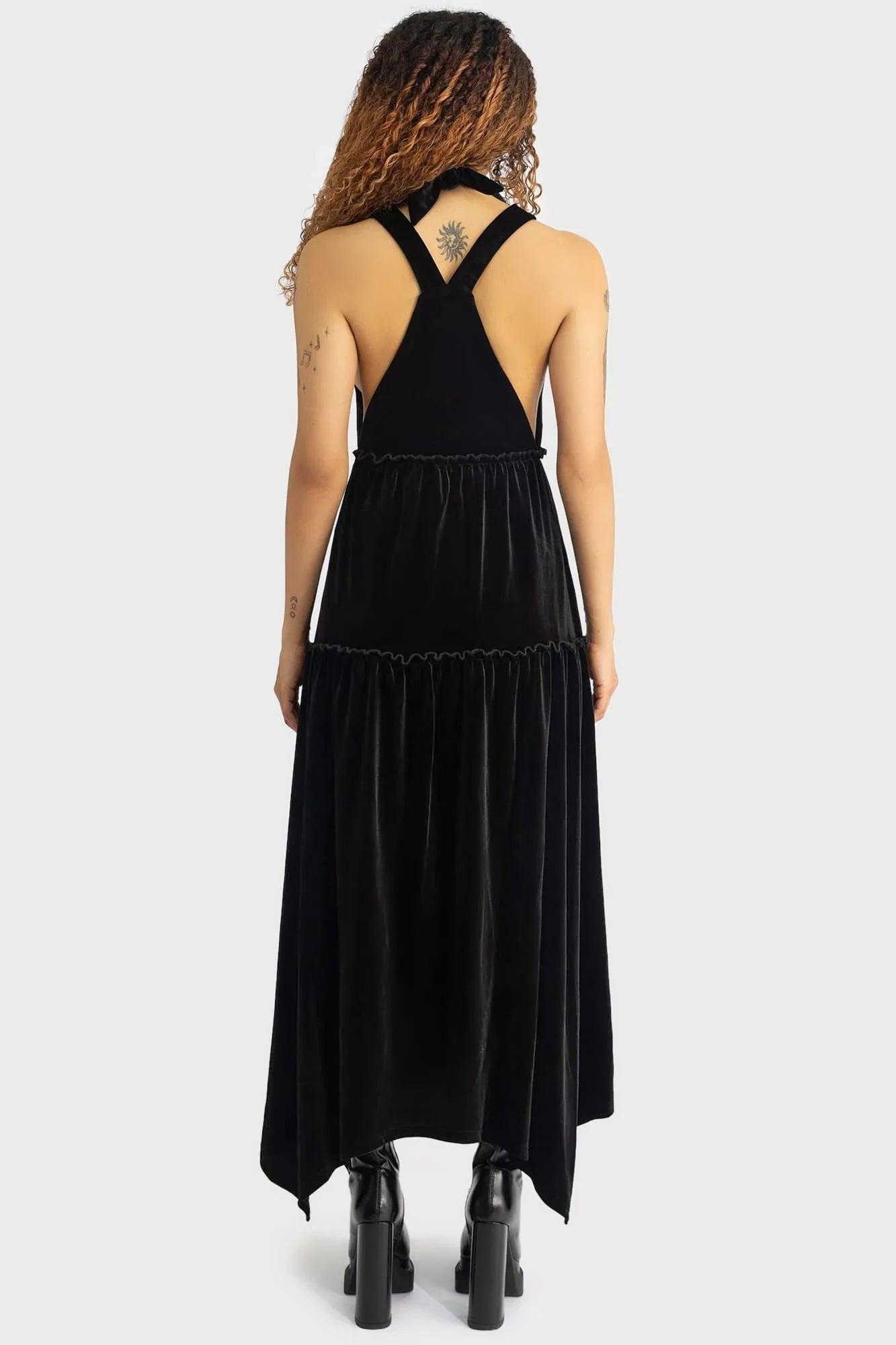 Killstar Ascended Velvet Maxi Pinafore Dress - DevilGothic DevilGothic