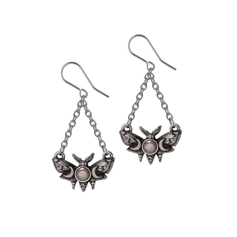 Alchemy Gothic Lunar Moth Earrings - DevilGothic DevilGothic