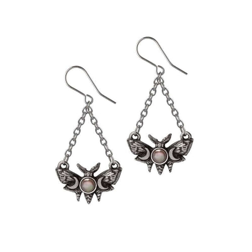 Alchemy Gothic Lunar Moth Earrings - DevilGothic DevilGothic