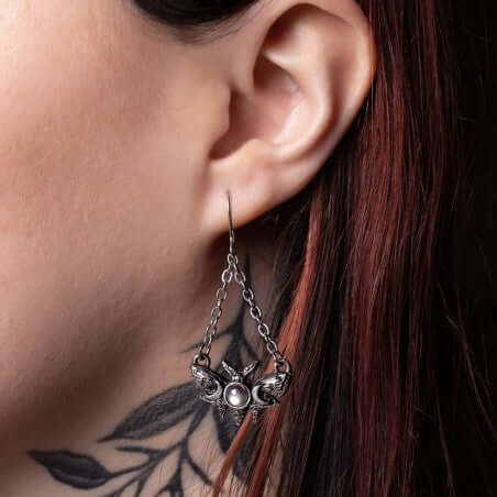 Alchemy Gothic Lunar Moth Earrings - DevilGothic DevilGothic