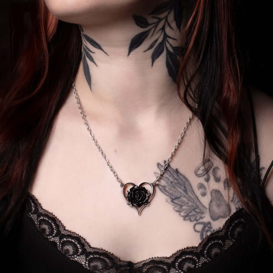 Alchemy Gothic Heart of Blackness Necklace - DevilGothic DevilGothic