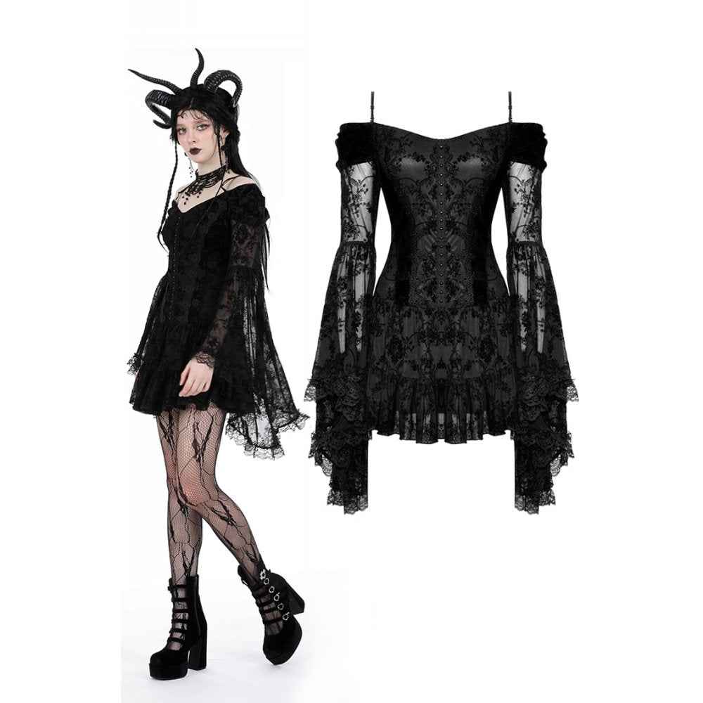 Dark In Love Alora Lace Off Shoulder Dress﻿