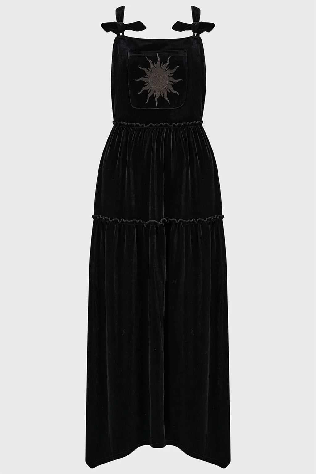 Killstar Ascended Velvet Maxi Pinafore Dress - DevilGothic DevilGothic