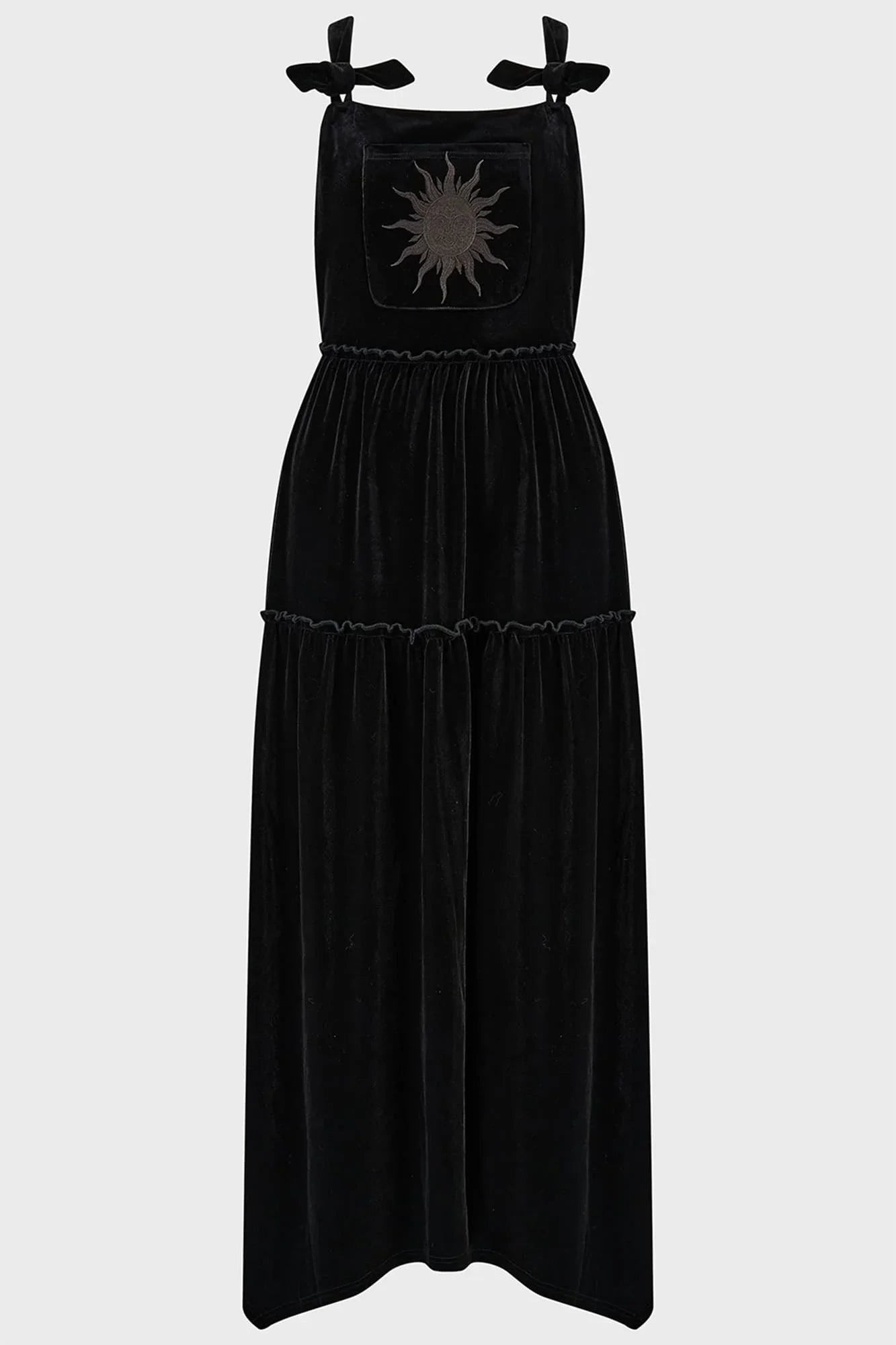 Killstar Ascended Velvet Maxi Pinafore Dress - DevilGothic DevilGothic