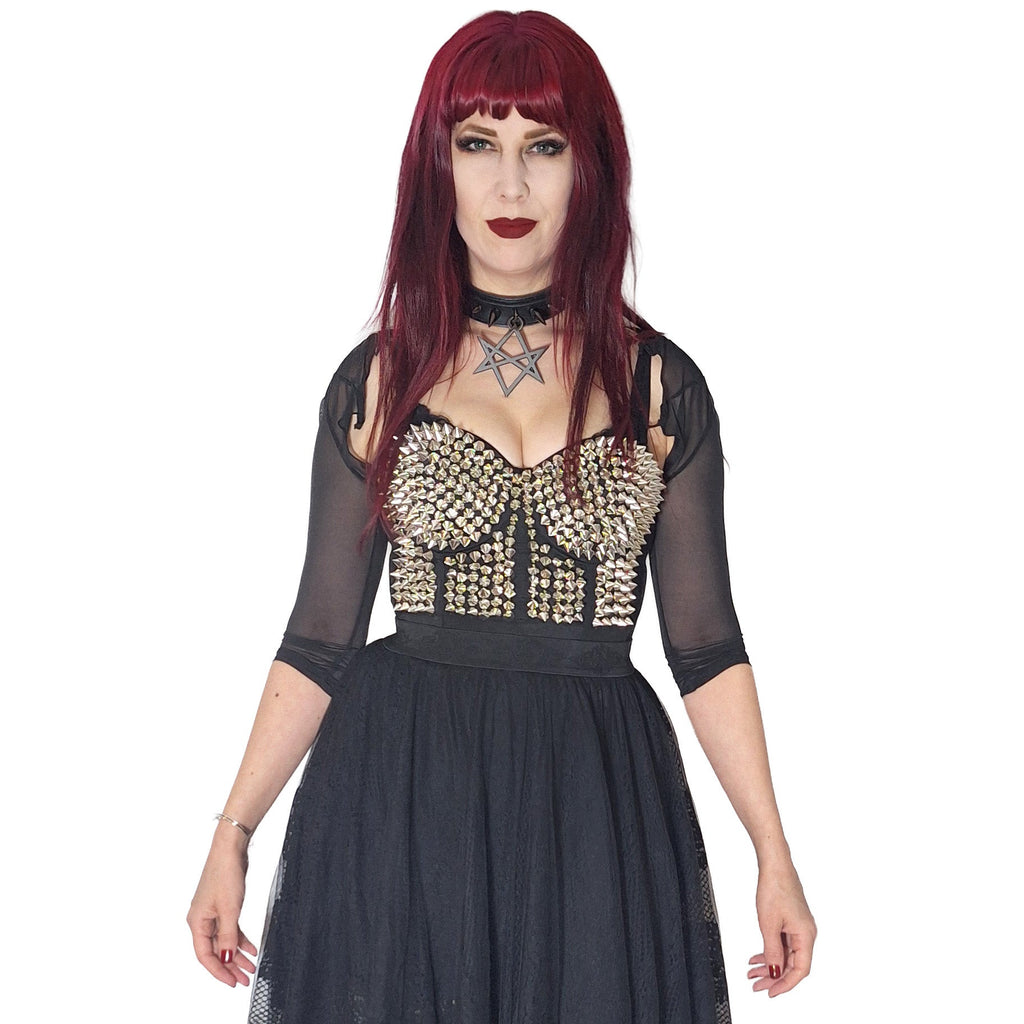 Banned Apparel Xenia Top Silver - DevilGothic DevilGothic