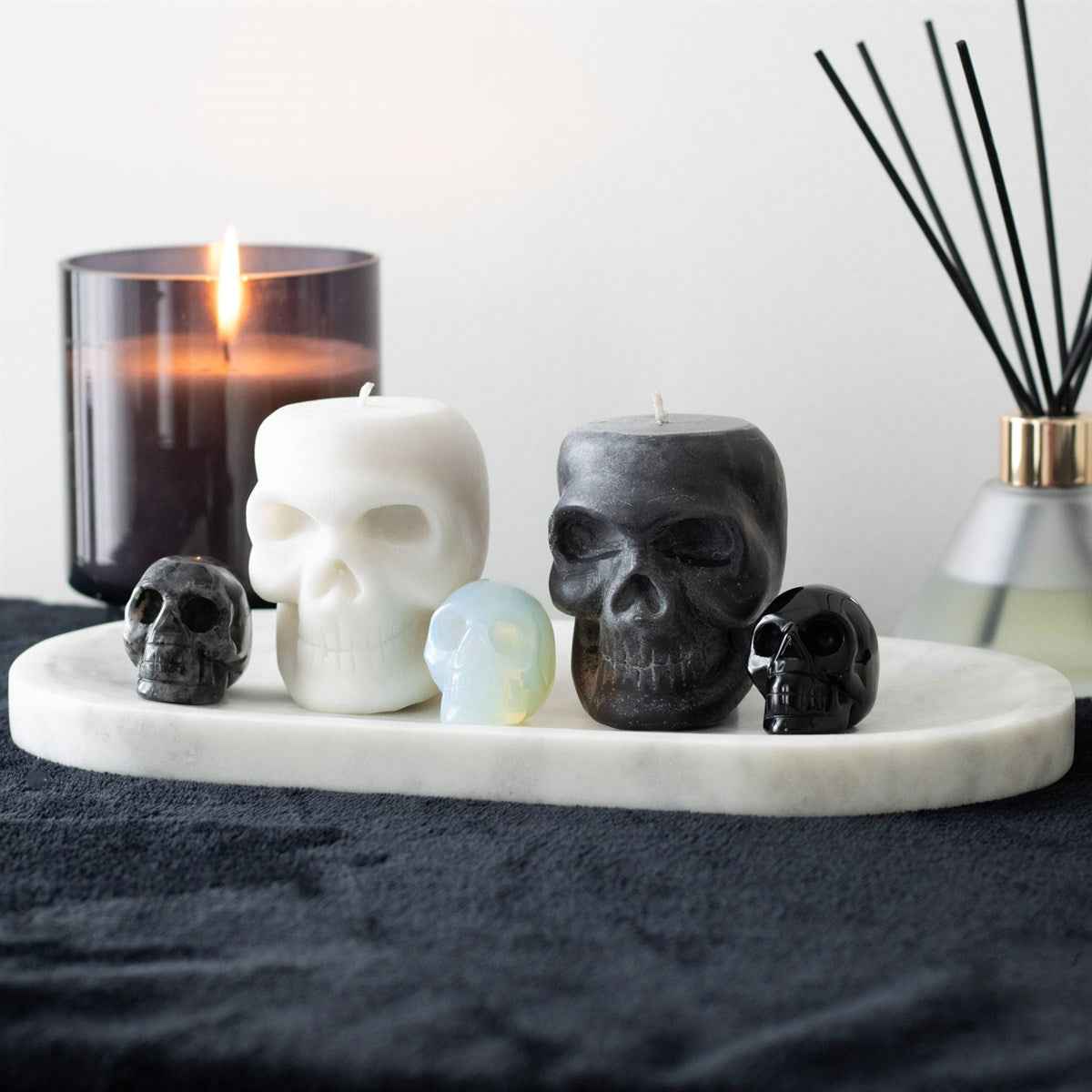 Gothic Gifts Black Labradorite Crystal Skull