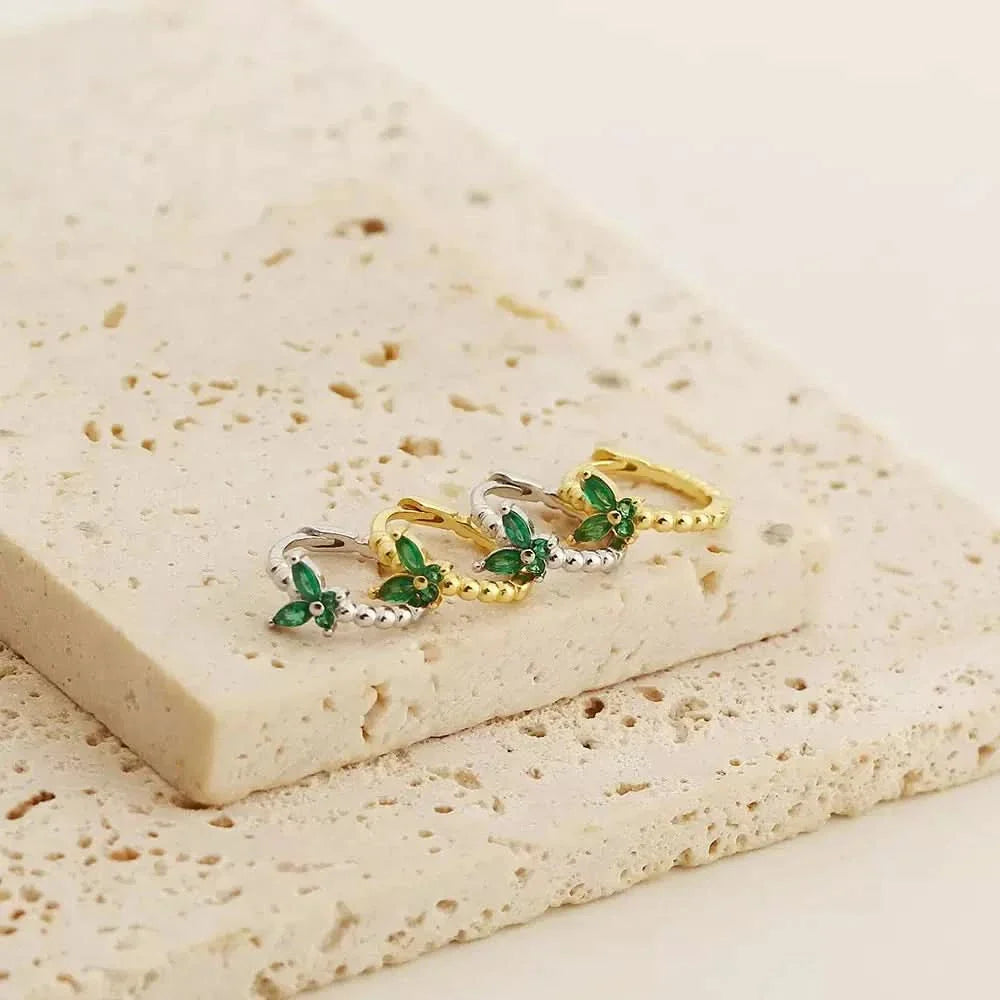 Butterfly Gem Hoop Earrings