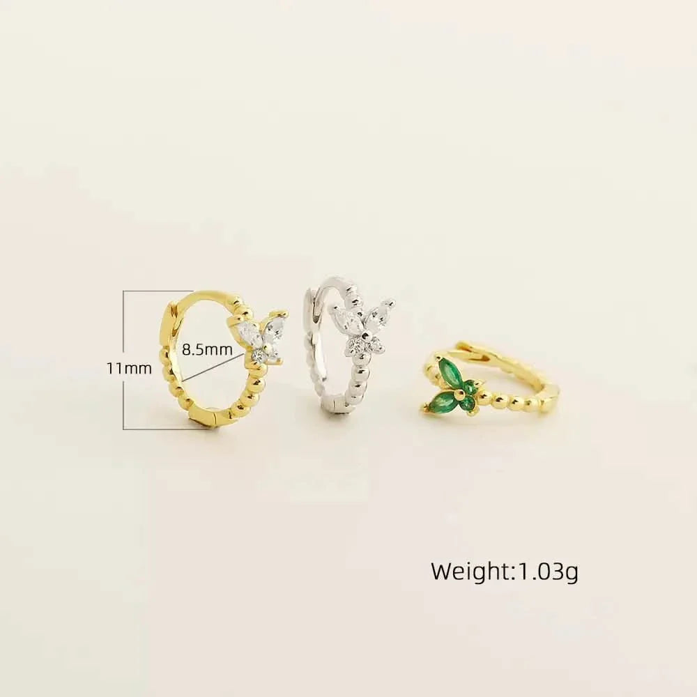 Butterfly Gem Hoop Earrings