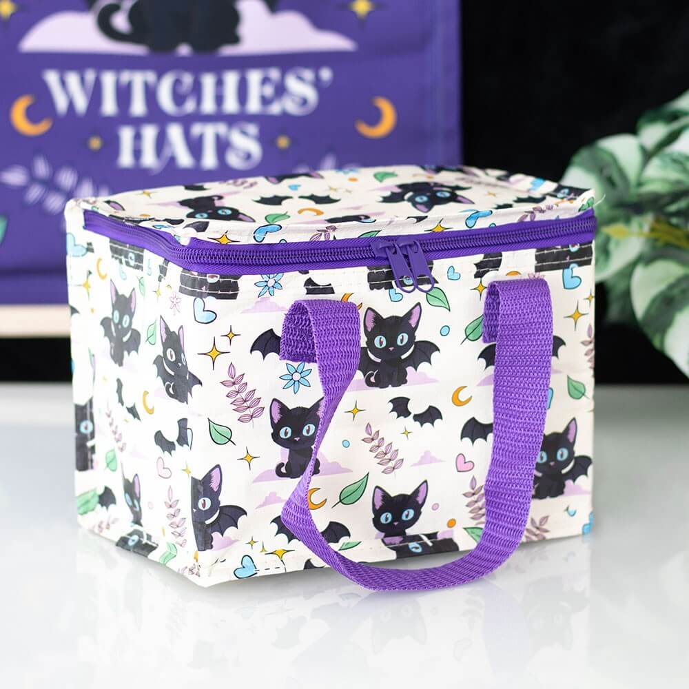 Gothic Gifts Cute and Creepy Cat Print Lunch Bag - DevilGothic DevilGothic