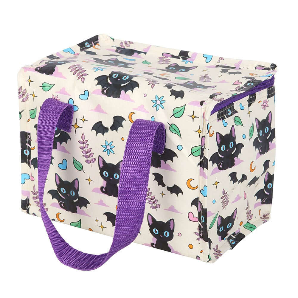 Gothic Gifts Cute and Creepy Cat Print Lunch Bag - DevilGothic DevilGothic