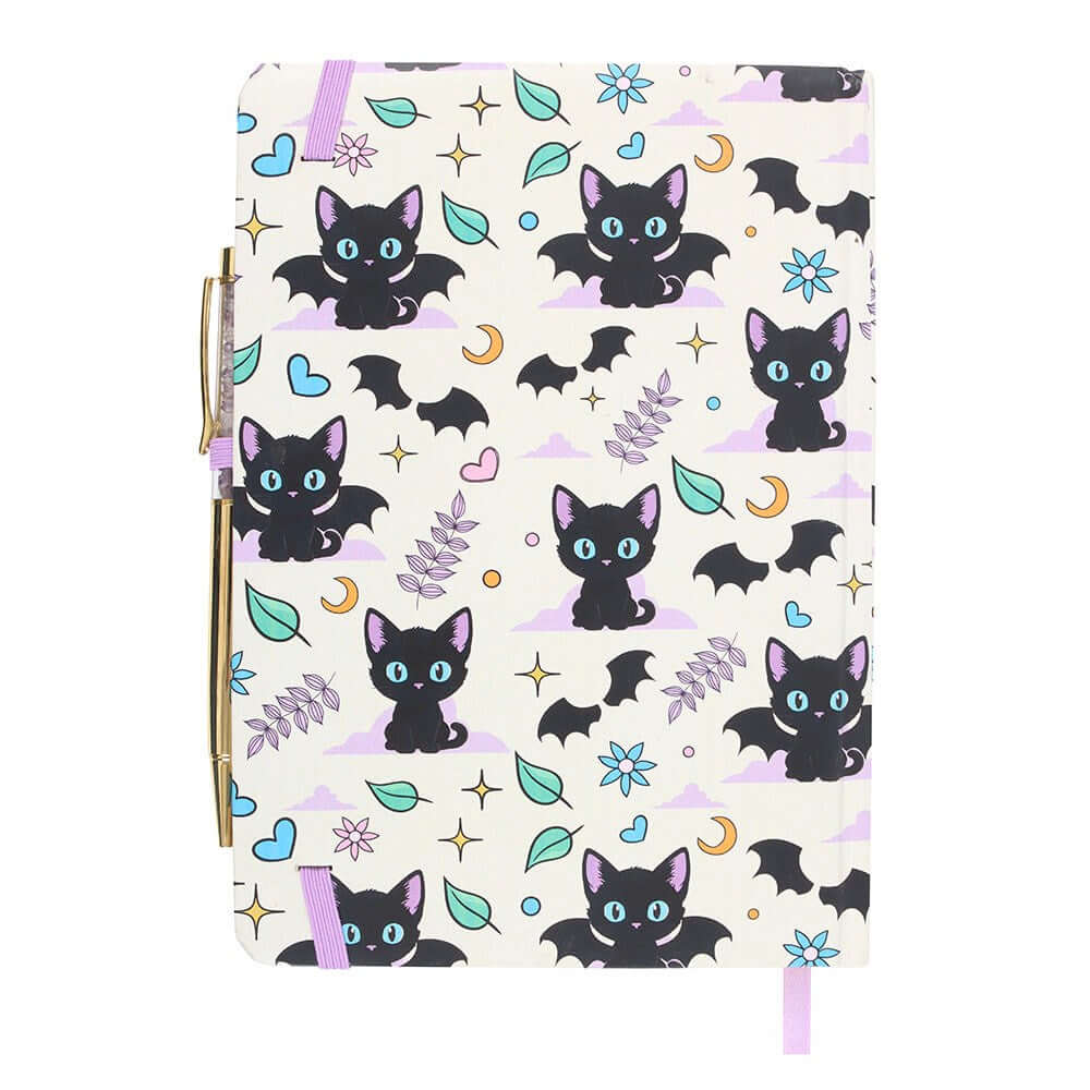 Gothic Gifts Cute and Creepy Print A5 Notebook with Amethyst Pen - DevilGothic DevilGothic