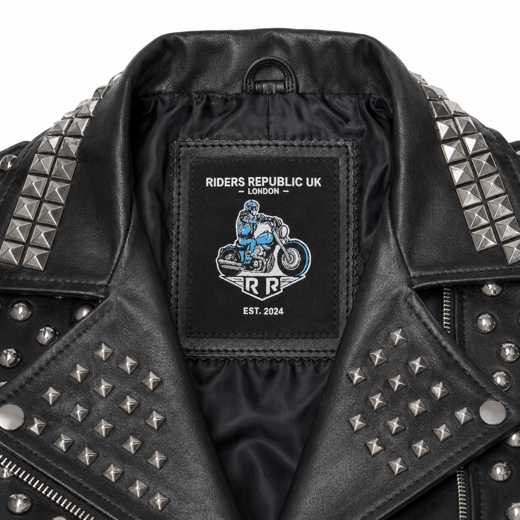 Women’s Black Studded Brando Leather Jacket