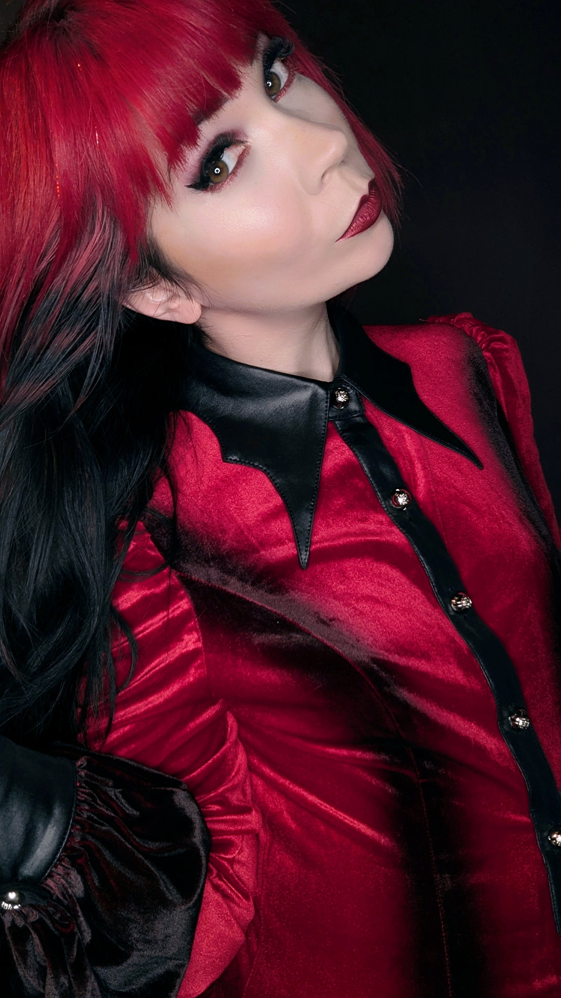 Punk Rave Fawn Gradient Printed Shirt in Red - DevilGothic DevilGothic