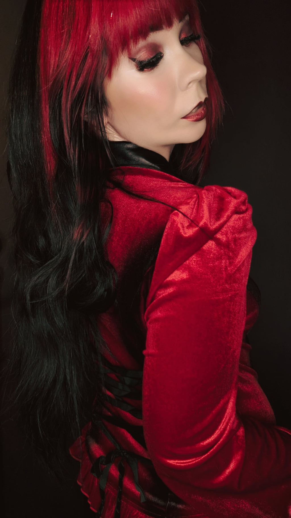 Punk Rave Fawn Gradient Printed Shirt in Red - DevilGothic DevilGothic