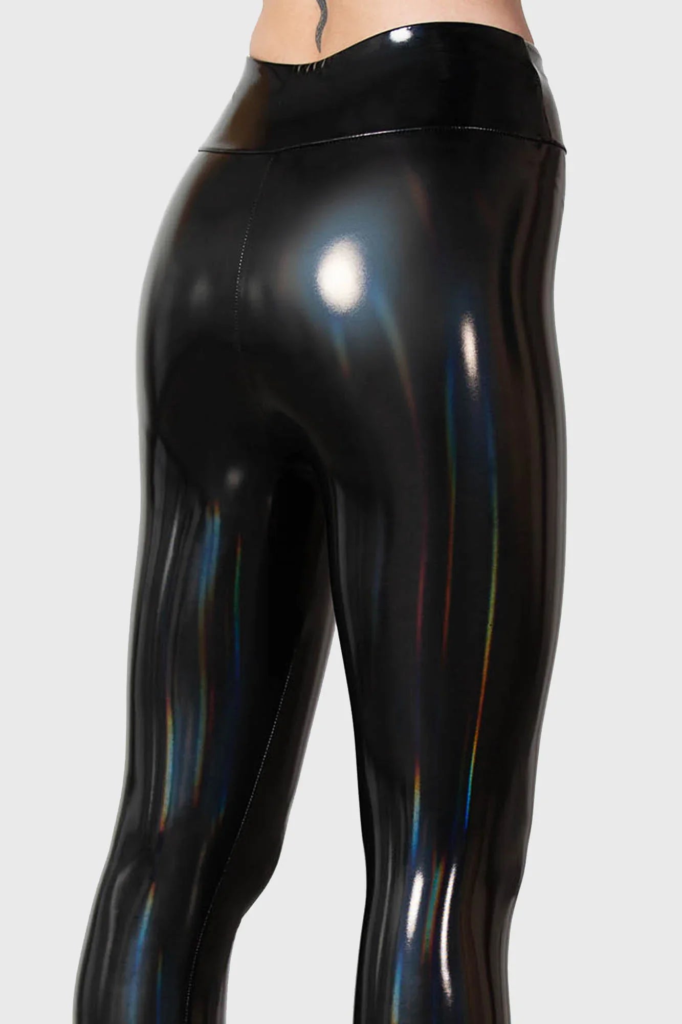Killstar Darkwaves & Raves Hi-Shine PU Leggings - Sizes UK 16 & 22 Left Only! - DevilGothic DevilGothic