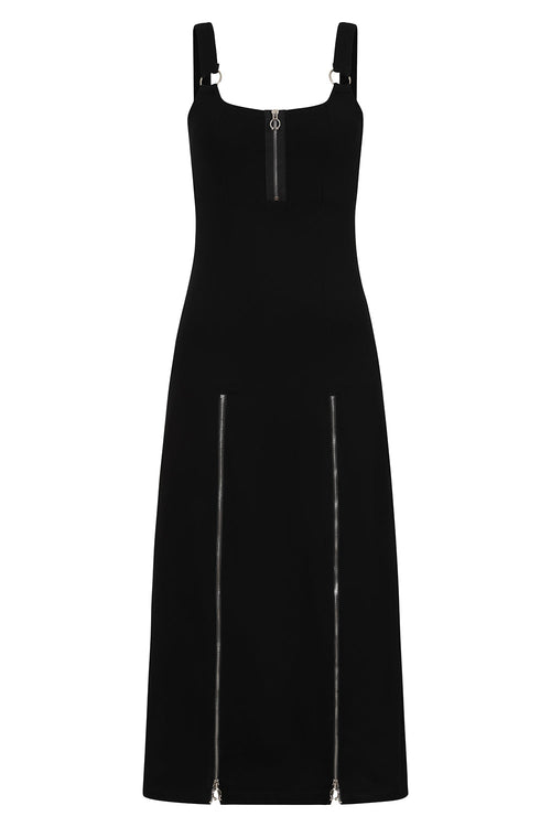 Banned Apparel Malvolia Zipped Midi Dress - DevilGothic DevilGothic