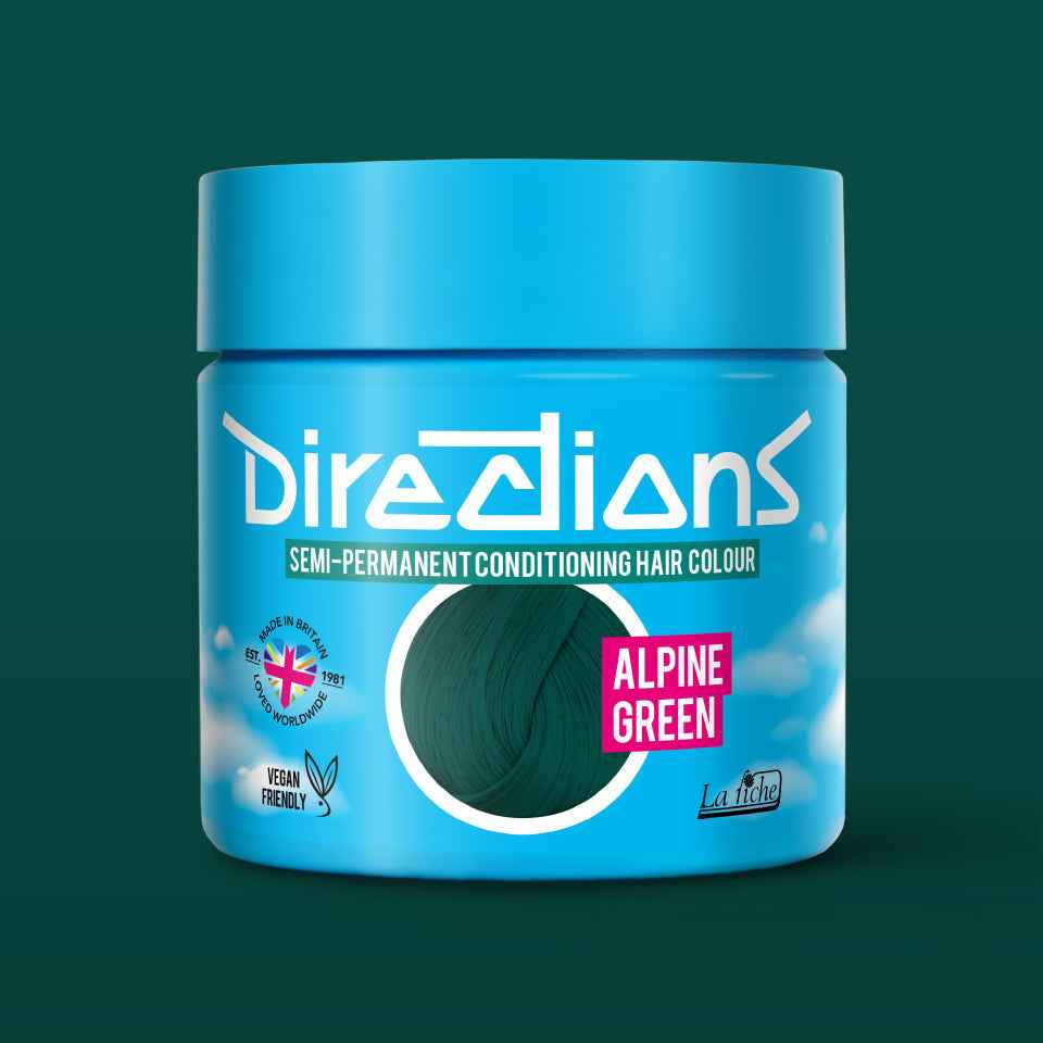 La Riche Directions Alpine Green Semi-Permanent Hair Dye - Vibrant Green Hair Colour Vegan