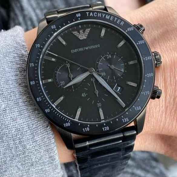 Emporio Armani AR11242 Mario Men's All Black Watch