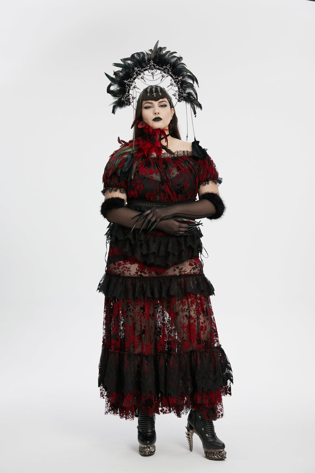Punk Rave Fluffy Goth Gloves - DevilGothic DevilGothic