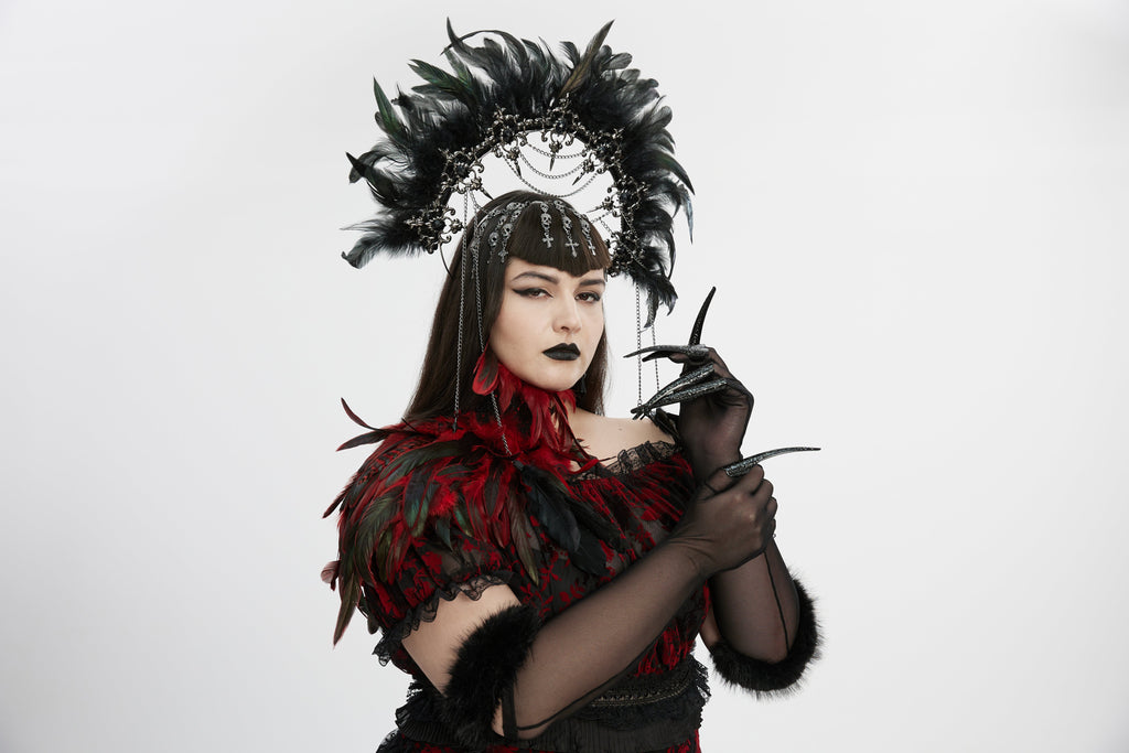Punk Rave Fluffy Goth Gloves - DevilGothic DevilGothic
