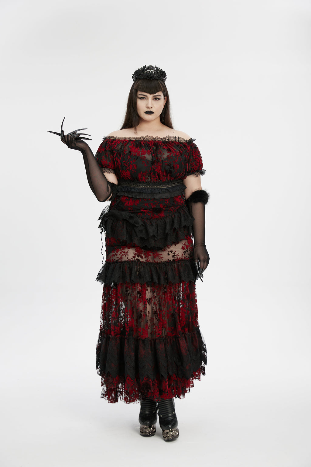 Punk Rave Fluffy Goth Gloves - DevilGothic DevilGothic