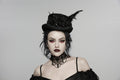 Goth Feather Formal Hat Gothic Retro Style Punk Rave