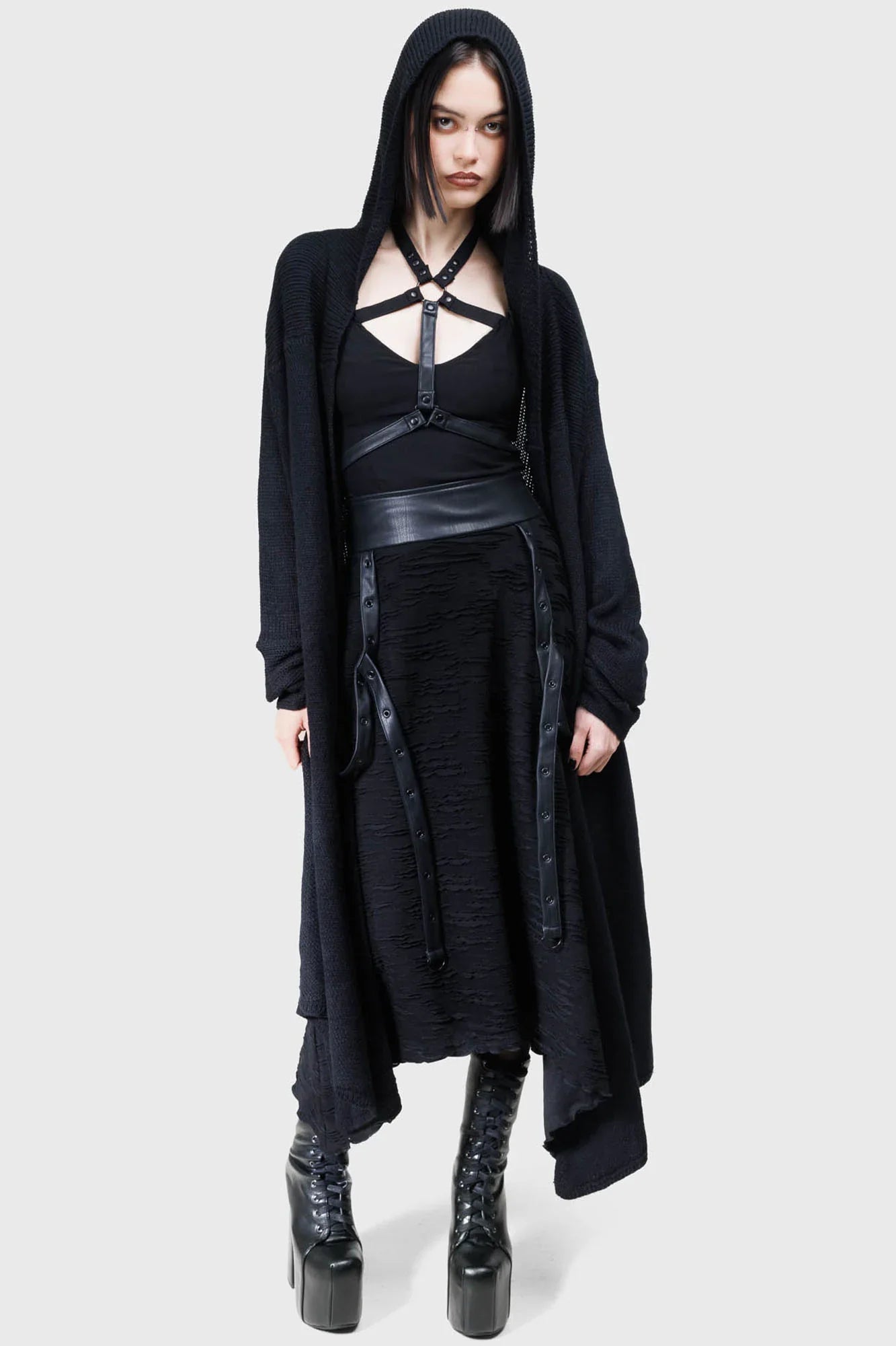 Killstar Gloomara Textured Jersey Skirt - DevilGothic DevilGothic