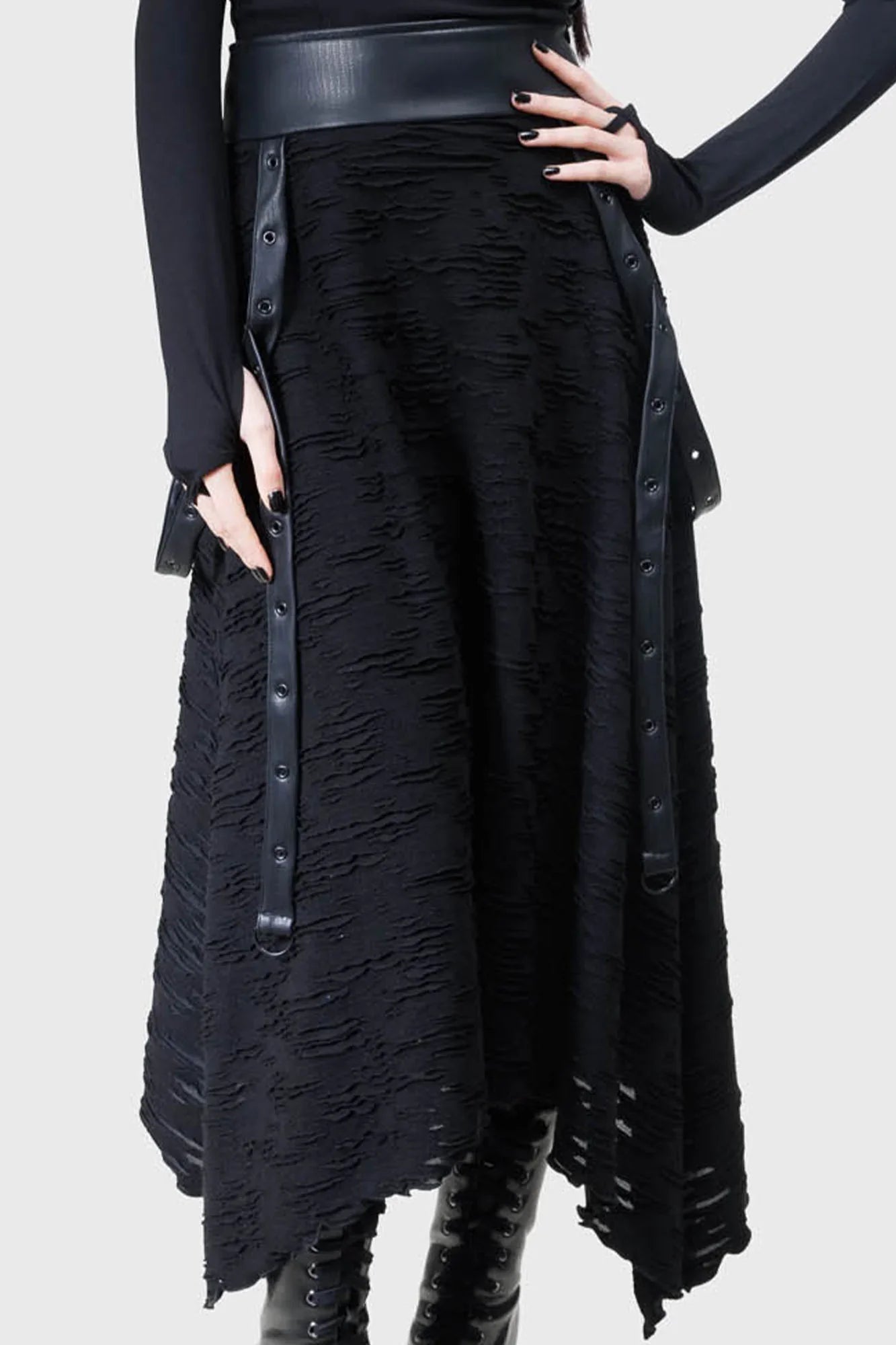 Killstar Gloomara Textured Jersey Skirt - DevilGothic DevilGothic