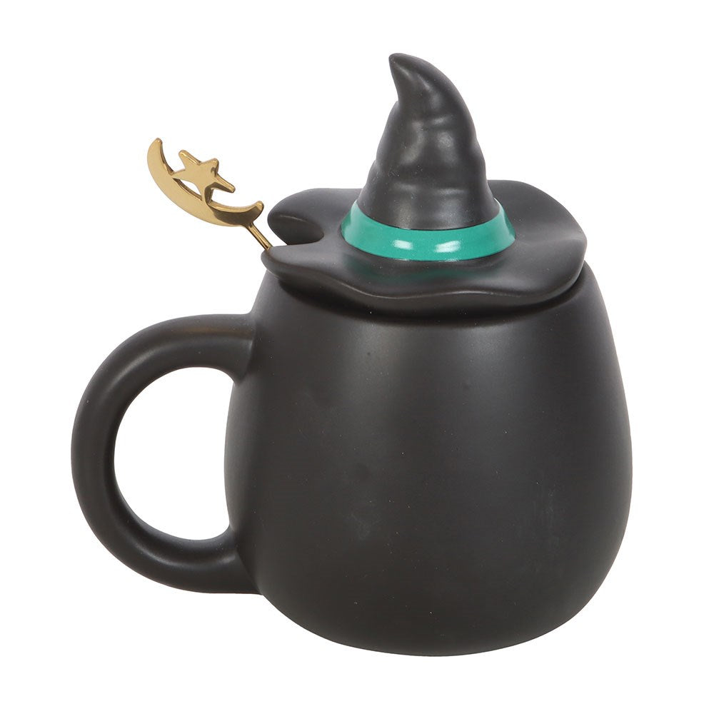 Witch Cauldron Mug Lid Spoon Gothic Witchy Cup - DevilGothic DevilGothic