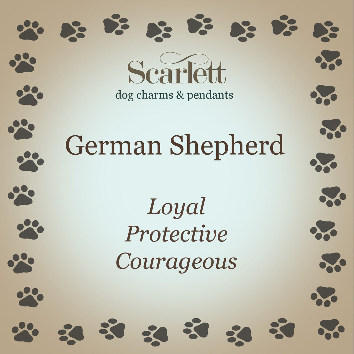 German Shepherd Personalised Silver Dog Tag Necklace