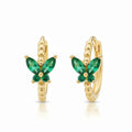 Butterfly Gem Hoop Earrings