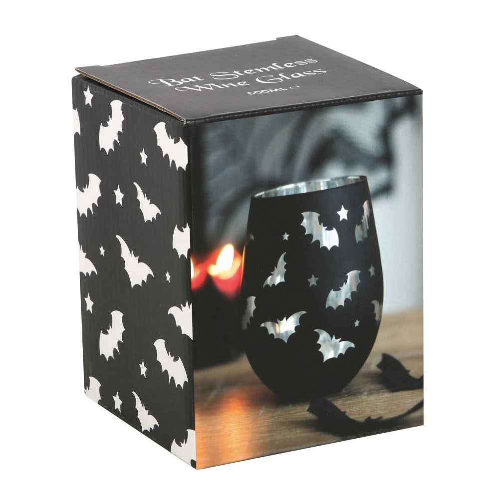 Gothic Gifts Bat Stemless Wine Glass