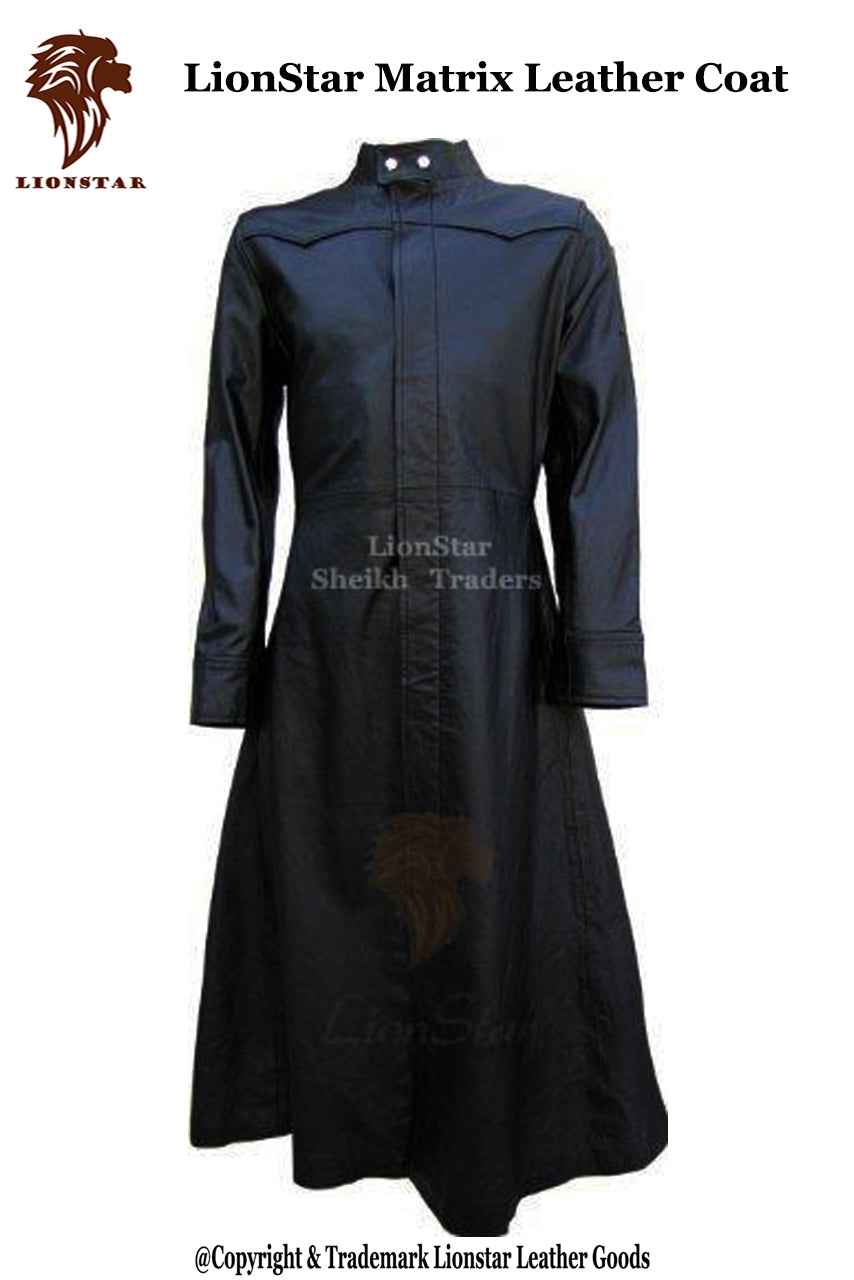 Men's Matrix Gothic Leather Trench Coat