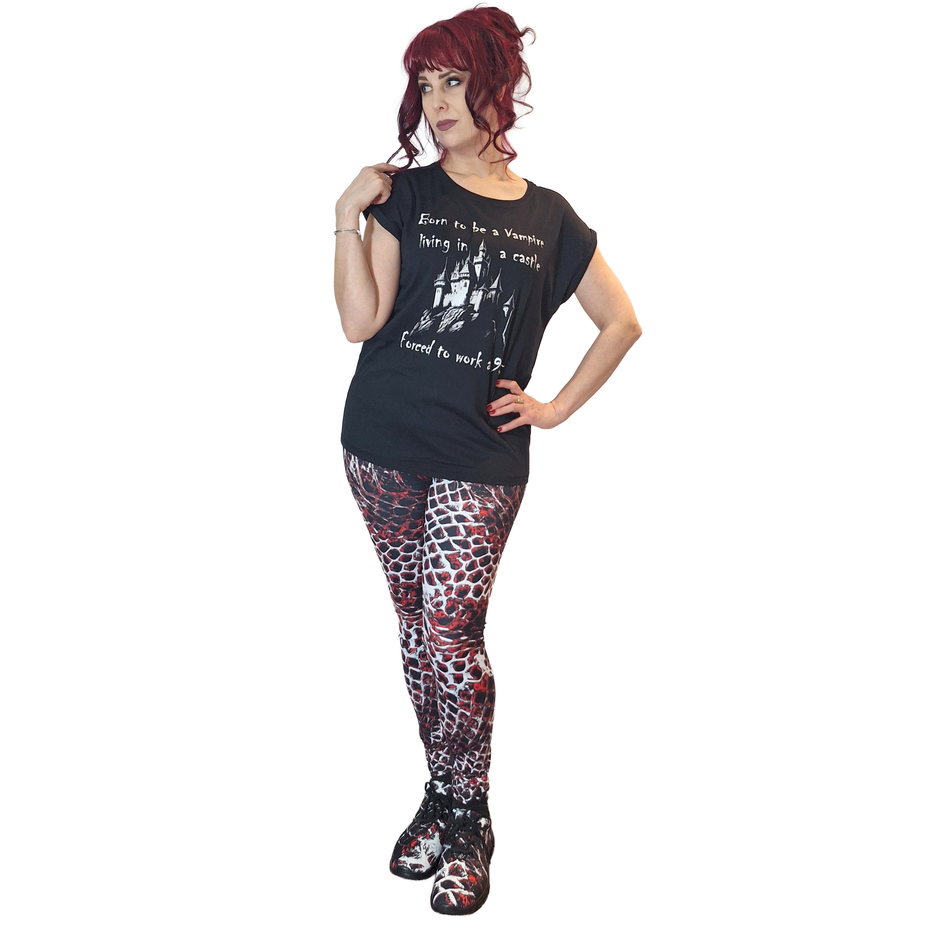 Born to be a Vampire Women's Extended Shoulder T-Shirt XS-5XL - DevilGothic DevilGothic