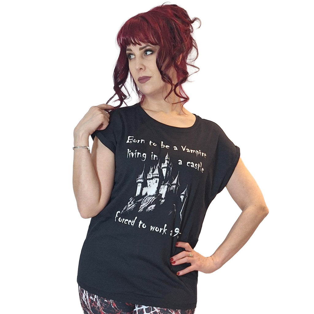 Born to be a Vampire Women's Extended Shoulder T-Shirt XS-5XL - DevilGothic DevilGothic