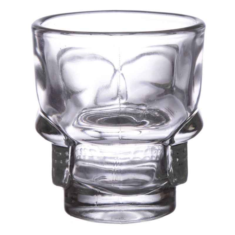 Gothic Gifts Set of 2 Skulls & Roses Skull Shot Glasses