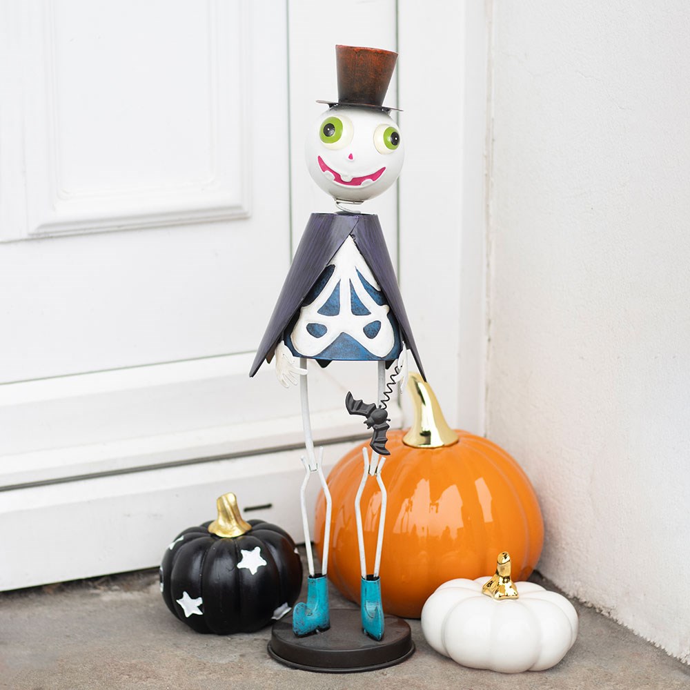 Gothic Gifts Top Hat Metal Skeleton Ornament - DevilGothic DevilGothic