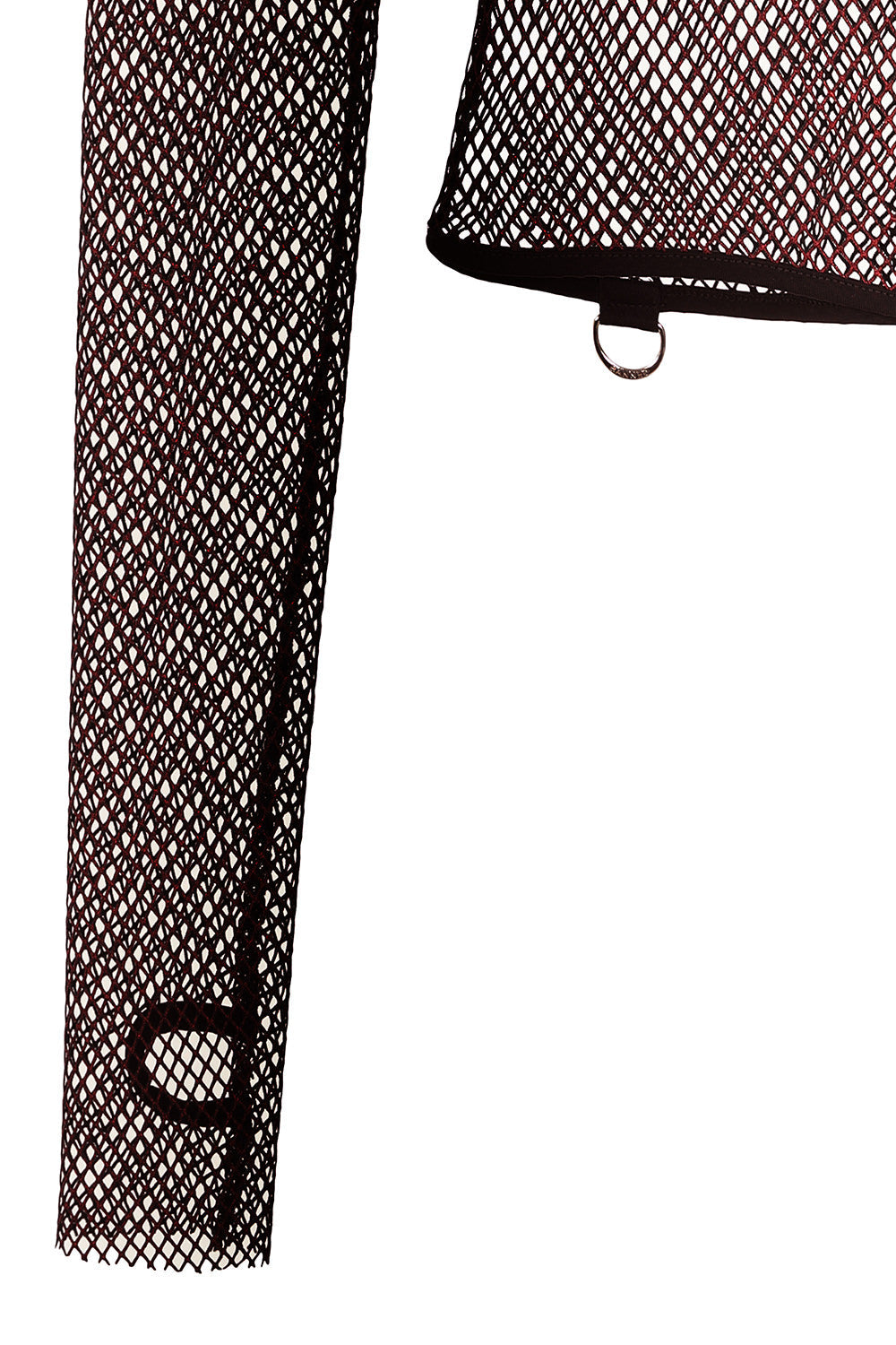 Banned Apparel Liora Red Metallic Fishnet Hoodie - DevilGothic DevilGothic