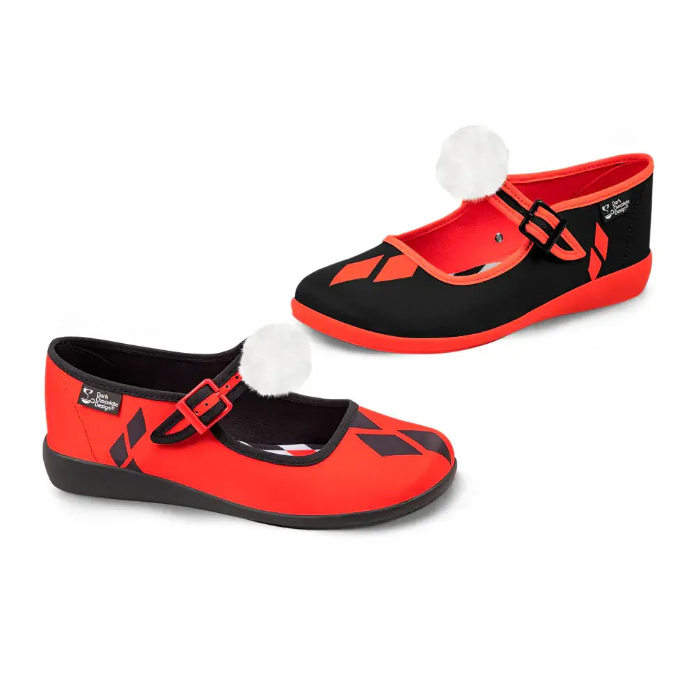 Chocolaticas® Jinxie Women's Mary Jane Flat Shoes - UK 9.5 Left Only! - DevilGothic DevilGothic