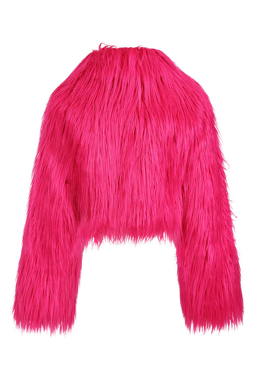 Banned Apparel Glacia Hot Pink Faux Fur Jacket - DevilGothic DevilGothic