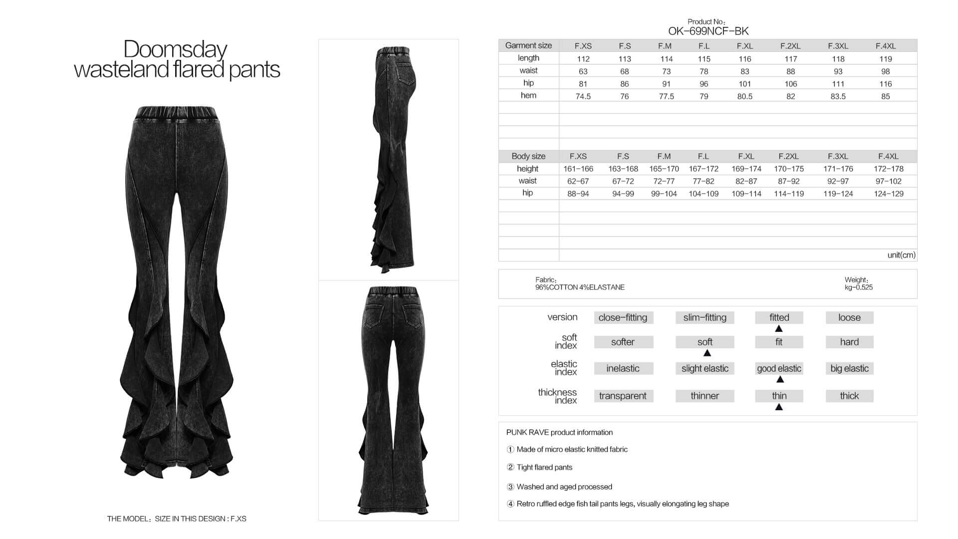 Punk Rave Breen Doomsday Wasteland Bell Flared Trousers - DevilGothic DevilGothic
