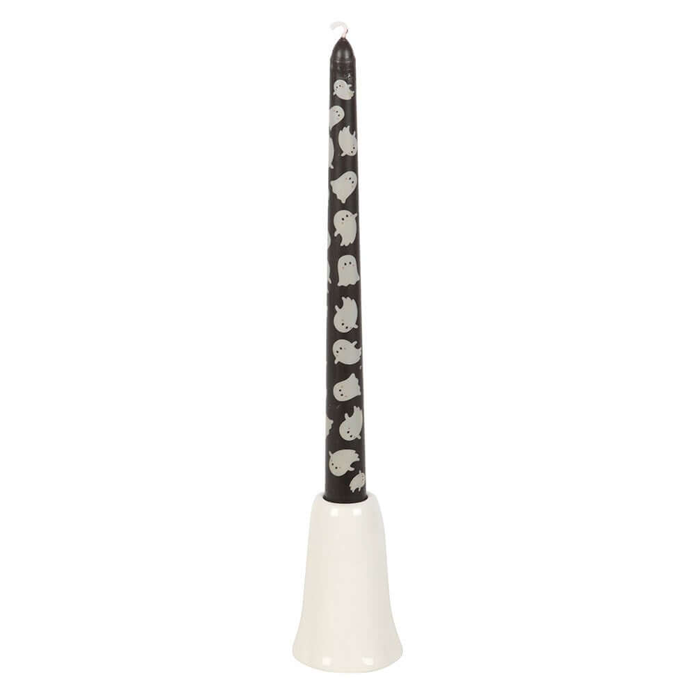 Gothic Gifts Sweet Ghost Candle Holder with Taper Candle - DevilGothic DevilGothic