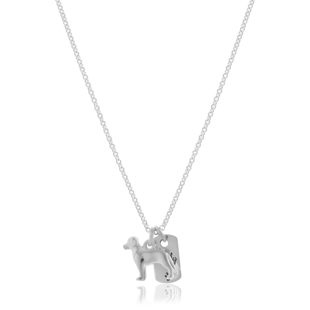 Labrador Personalised Silver Dog Tag Necklace