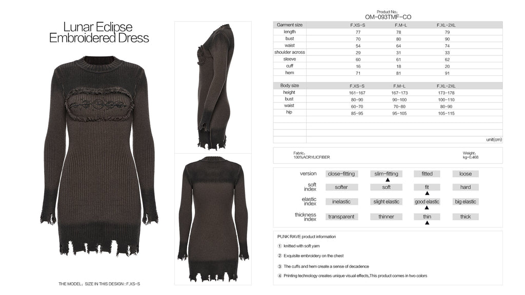Punk Rave Lunar Eclipse Embroidered Dress - DevilGothic DevilGothic