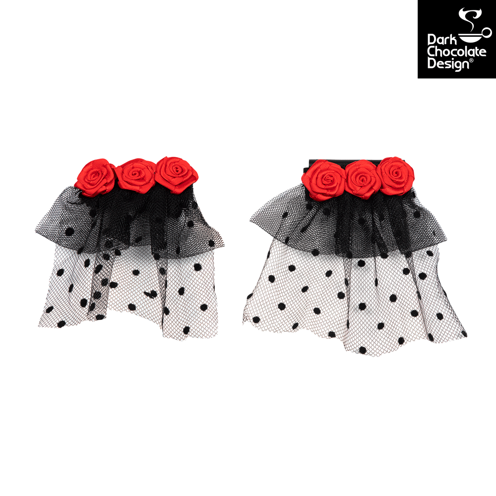 Chocolaticas® Melancholy – Gothic Rose & Lace Mid Heels - DevilGothic DevilGothic