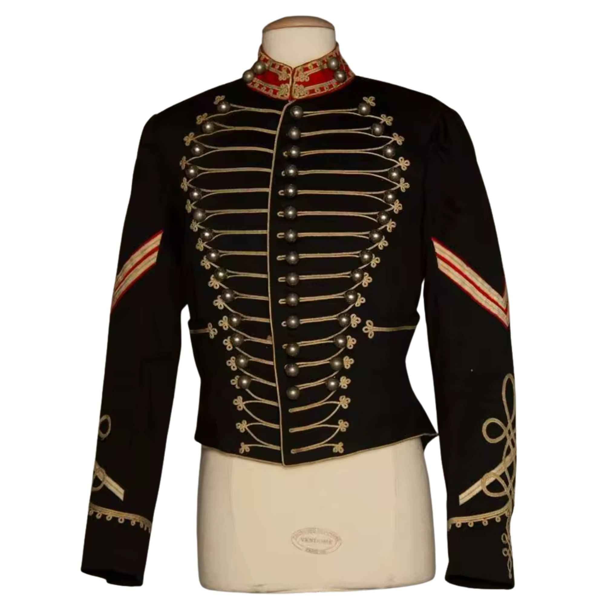 Military Hussar Black Coat Fashion Military Officer Jacket Uniform Vintage Gothic Jacket Custom Made Order