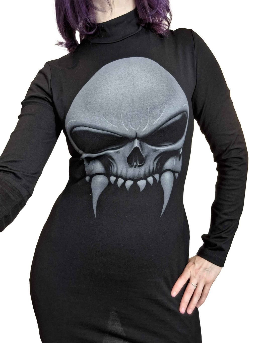 Necessary Evil Athena Vampire Skull Print Mini Dress